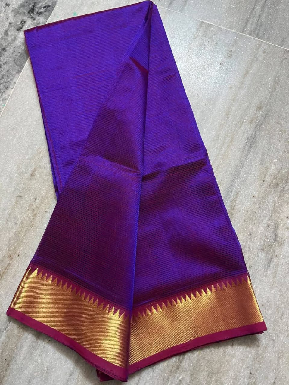 Pure Cotton Silk Mangalagiri Saree With  Blouse