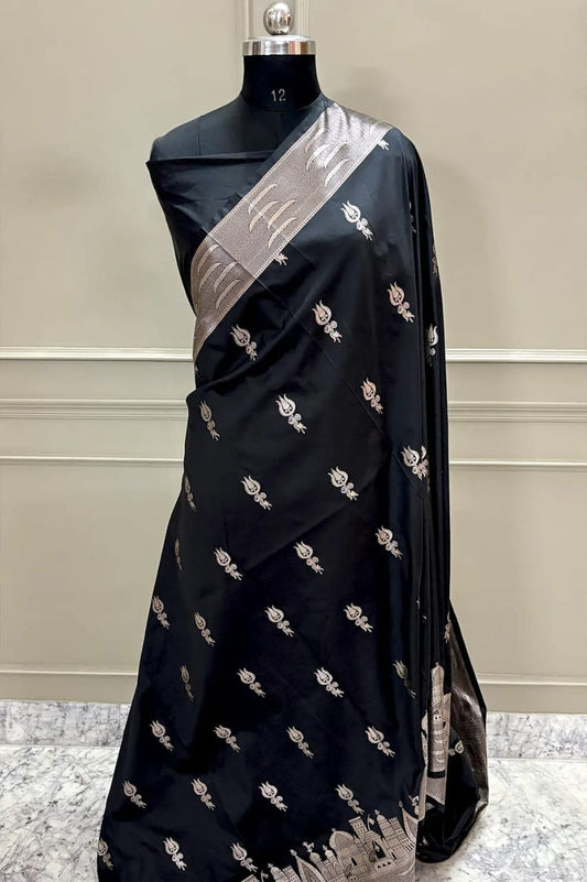 Banarasi Ganga Ghat katan silk saree