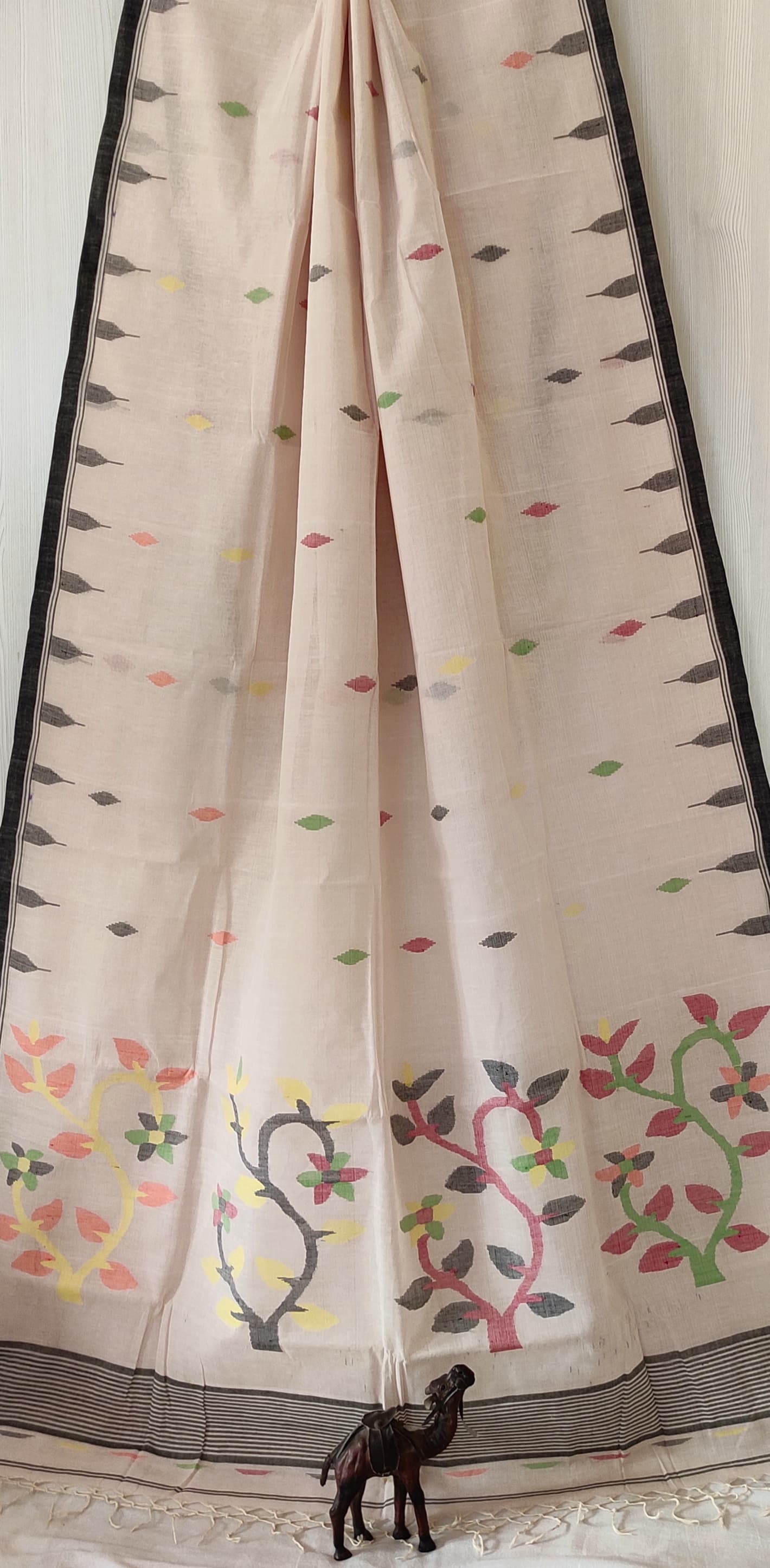 Pure Cotton needle work jamdani Saree
