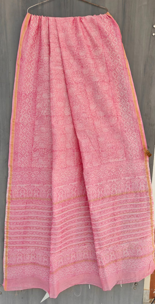 Traditional Hand-block Print Chanderi Silk Saree