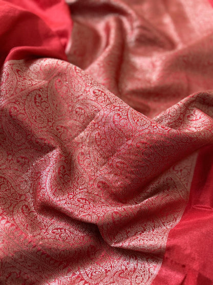 Banarasi Tissue Soft Silk  Saree With  Jaal Pattern Blouse