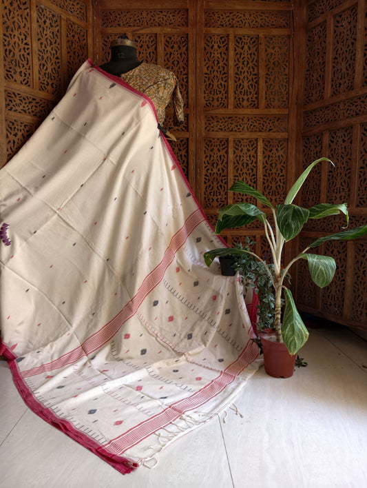 Pure Cotton needle work jamdani Saree