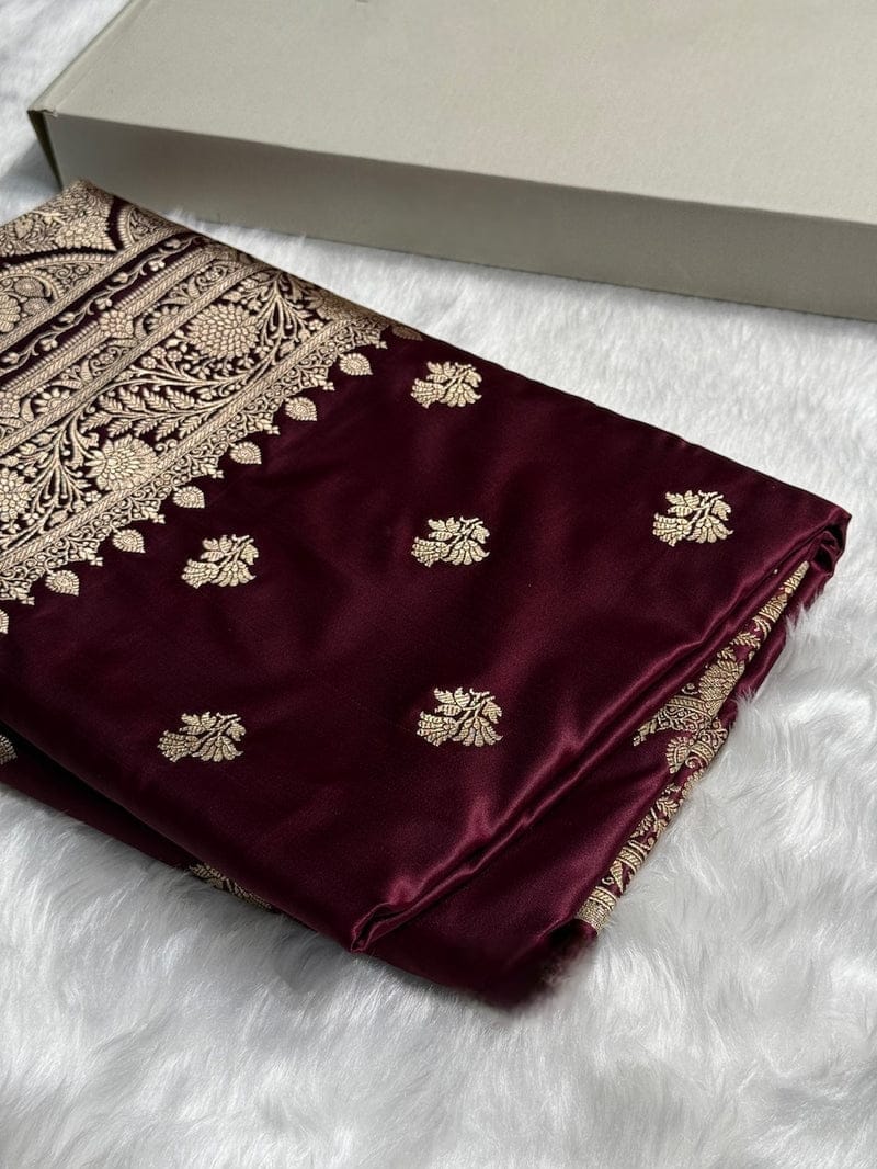 Banarasi Pure katan mashru silk saree With Blouse