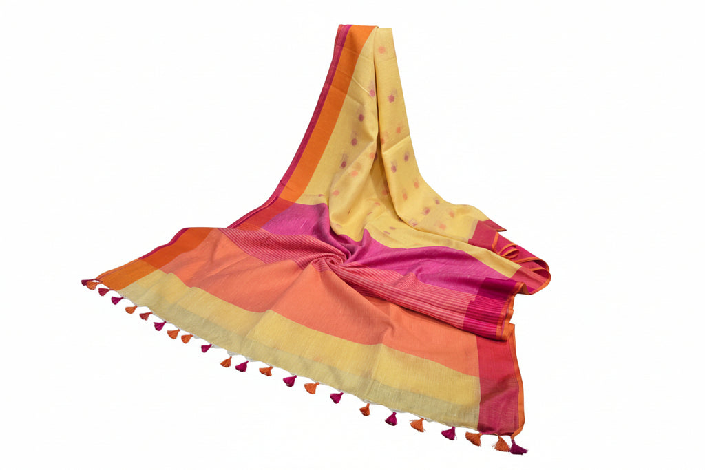 Pure Linen By Linen  Saree With  Blouse