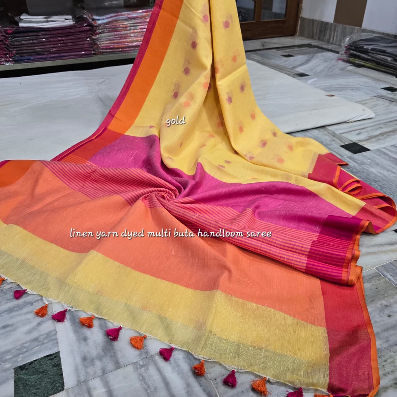 Pure Linen By Linen  Saree With  Blouse