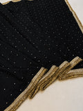 Designer Katan Cotton Banarasi Handwork Mirror and Lace Work Saree