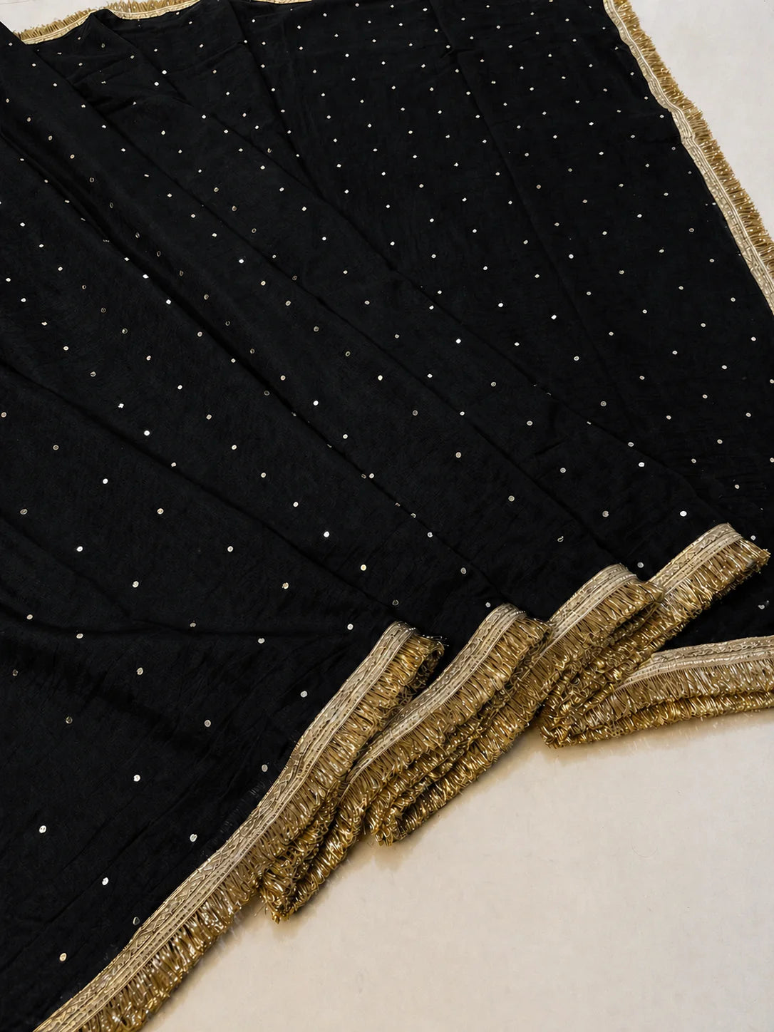 Designer Katan Cotton Banarasi Handwork Mirror and Lace Work Saree