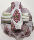 Pure cotton hand-block print suit with Chiffon dupatta