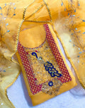 Organza Hand Work Unstitched Suit