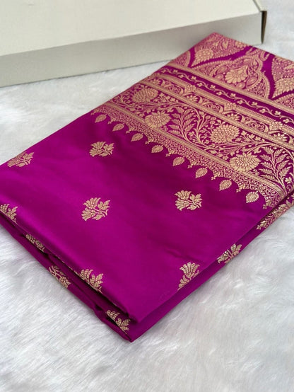 Banarasi Pure katan mashru silk saree With Blouse