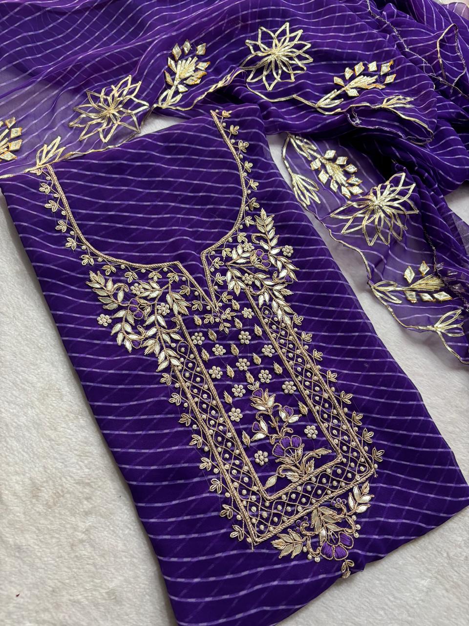 Designer Georgette Suit Set with Gota Patti Work