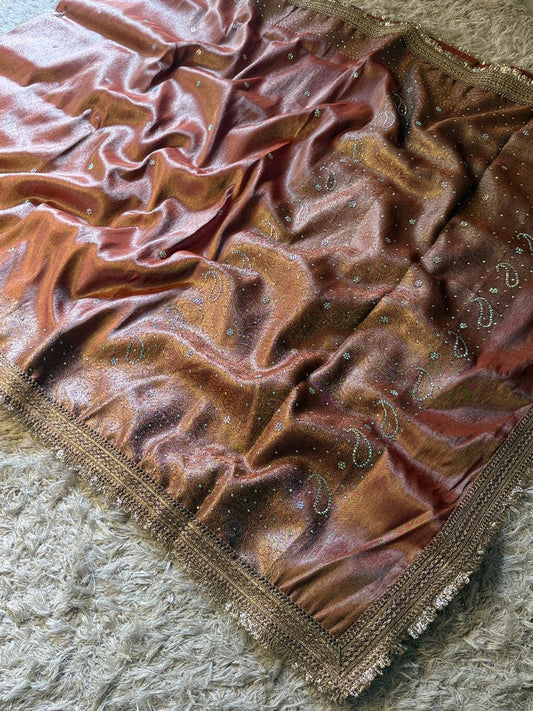 Banarasi Tissue Silk Saree With lace work border