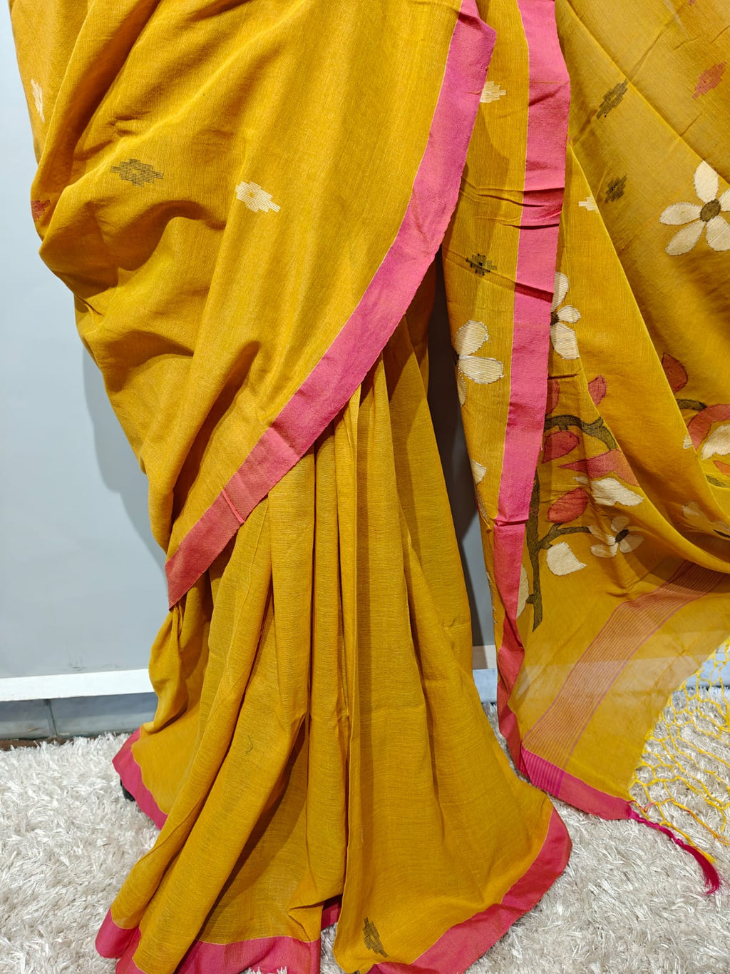Pure Cotton needle work jamdani Saree