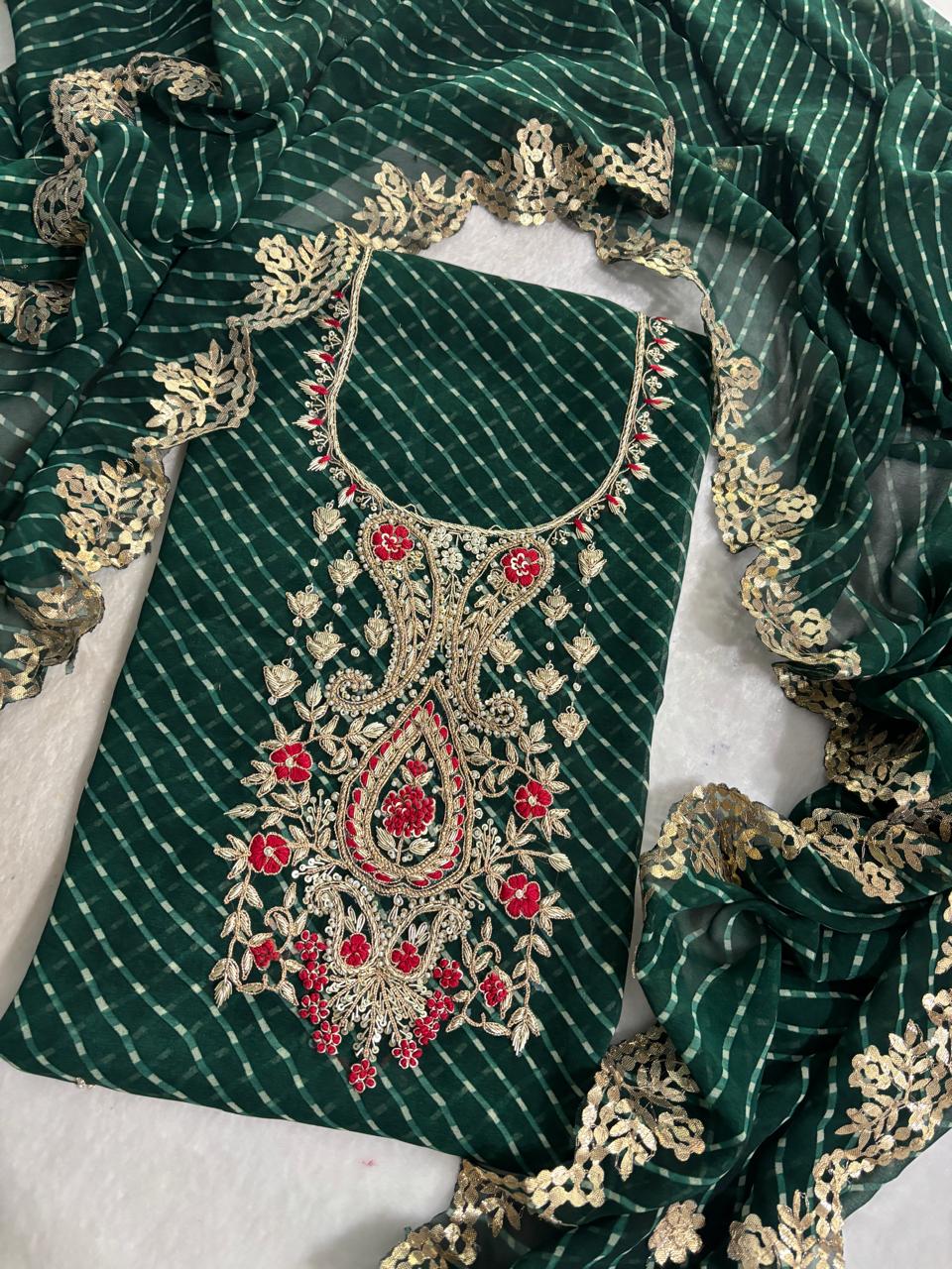 Designer Georgette Suit Set with Gota Patti Work