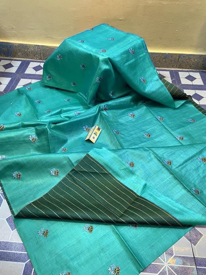 Katan Silk Embroidery With Blouse