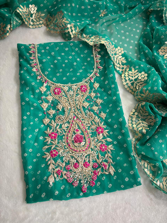 Designer Georgette Suit Set with Gota Patti Work