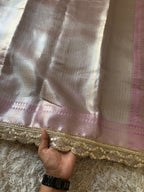 Banarasi Kanjivaram  katan Tissue Silk Saree With Beautiful lace border