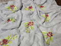 Grey Color Flower motif design pure jaipuri Chiffon Saree