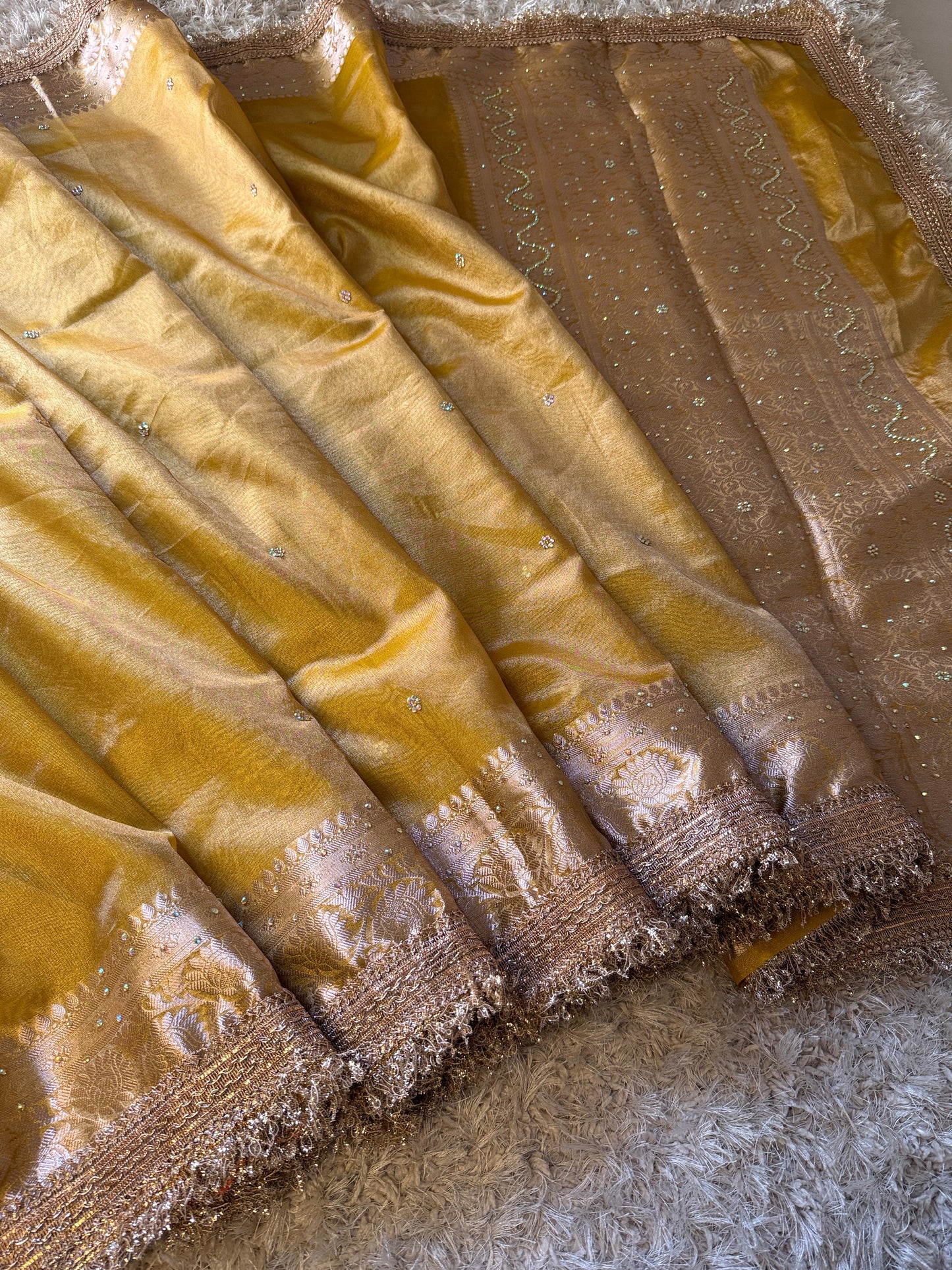 Banarasi Tissue Silk Saree With lace work border