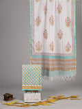 Pure Cotton Hand Block Print Suit With Kota Doriya Dupatta