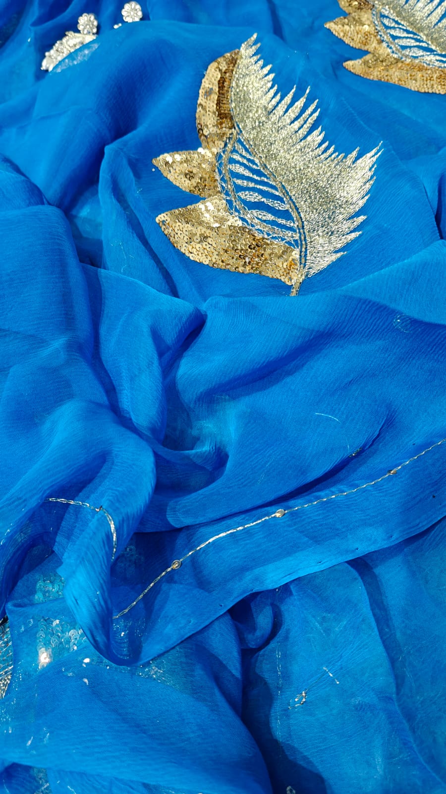 Pure Diamond Chiffon Saree With  Blouse