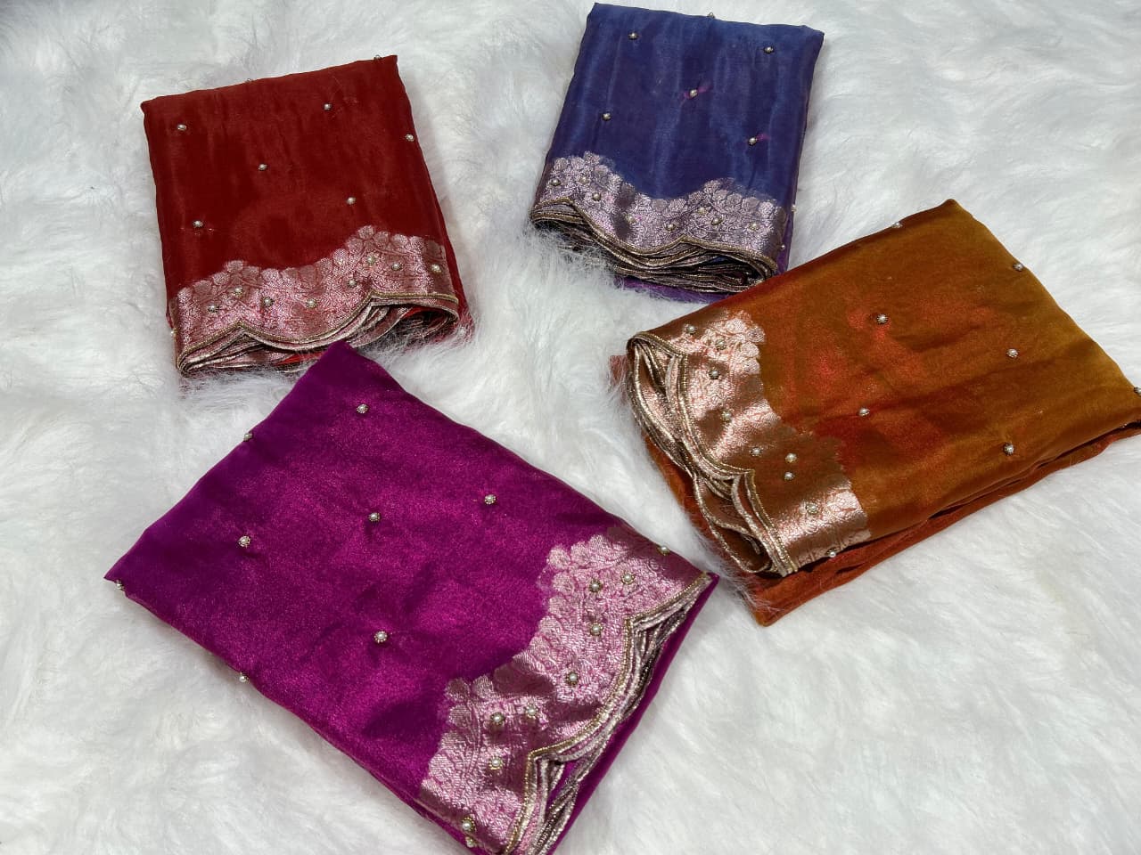 Banarasi Tissue Silk Saree With lace work border