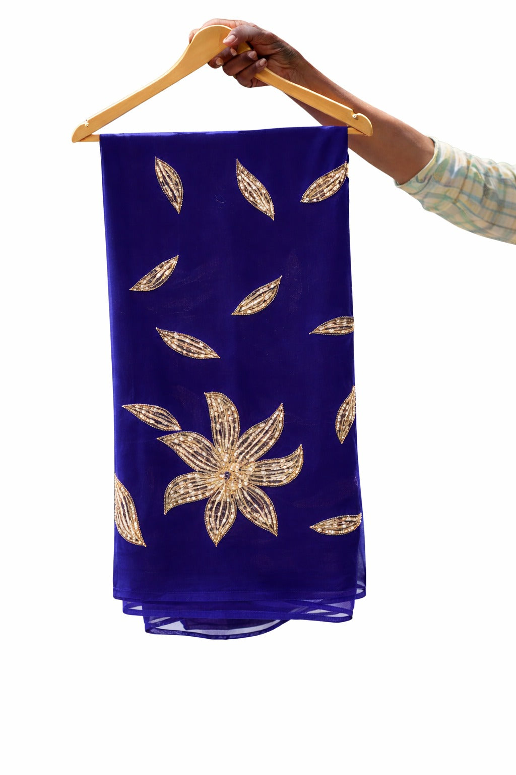Beautiful Pure Jaipuri Chiffon  big Bird motif work Saree with blouse