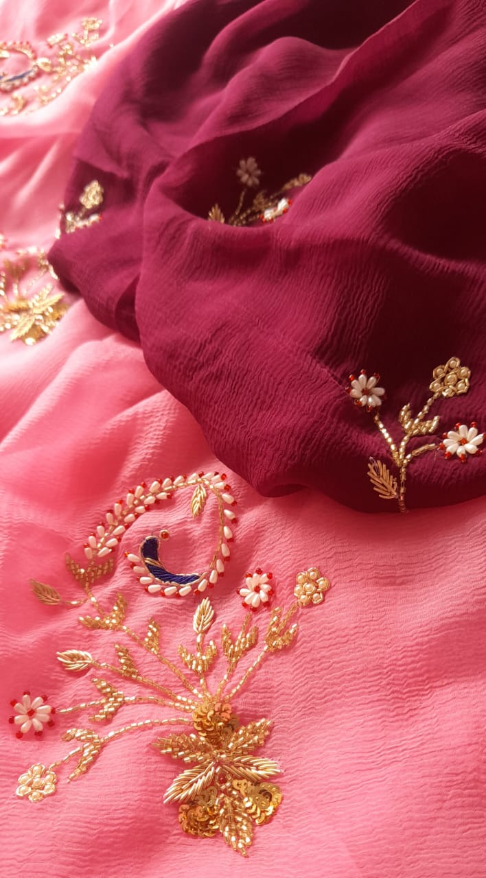 Pure Jaipuri Chiffon Saree