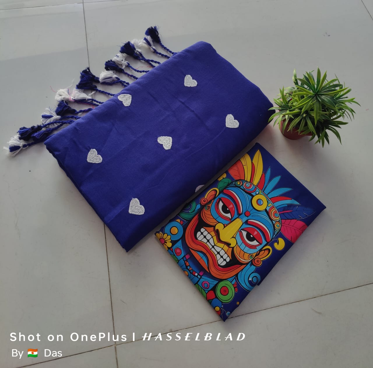 Beautiful Love Embroidery  Khaddi Cotton Saree