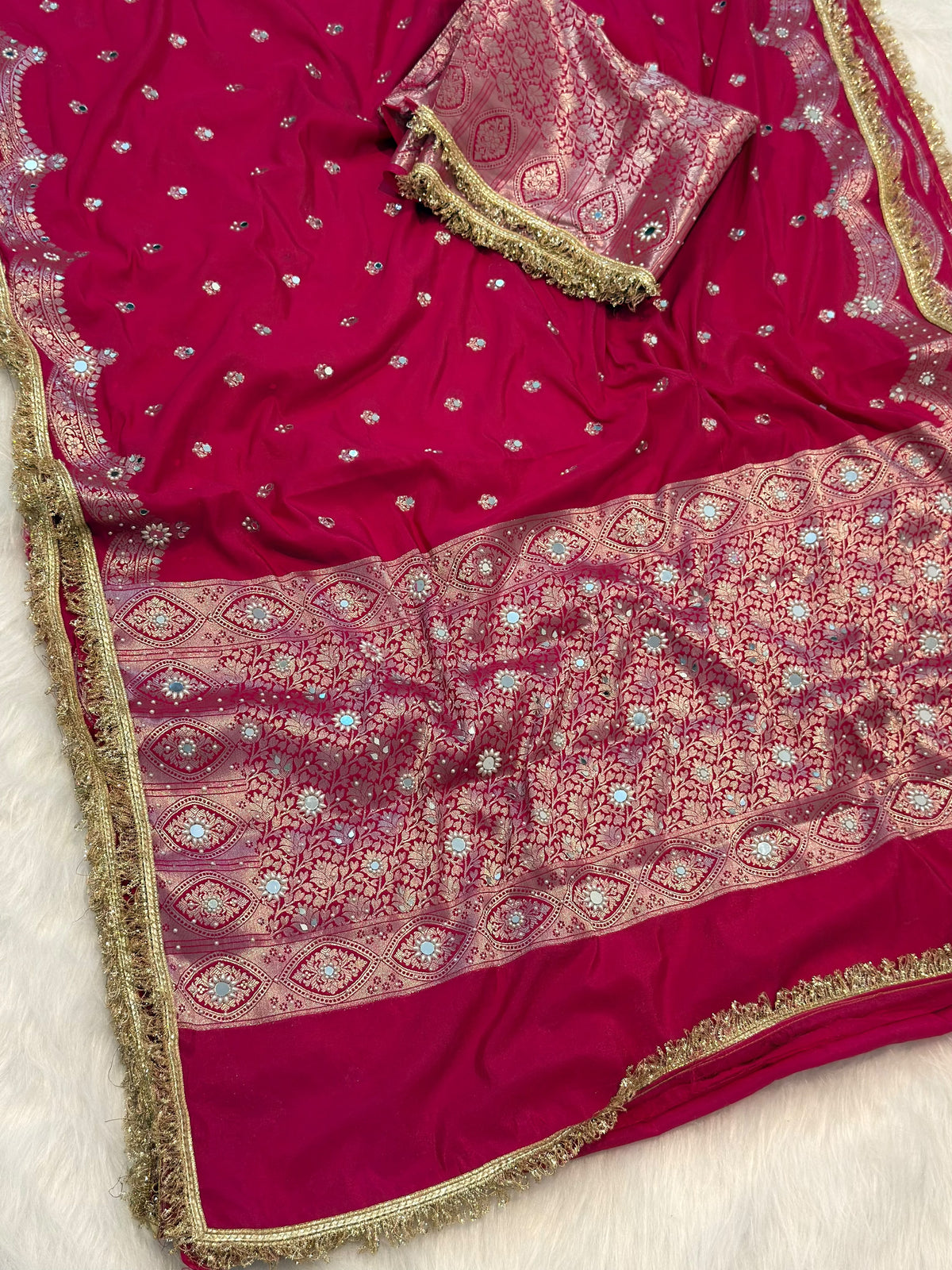 Banarasi  katan soft silk saree with blouse