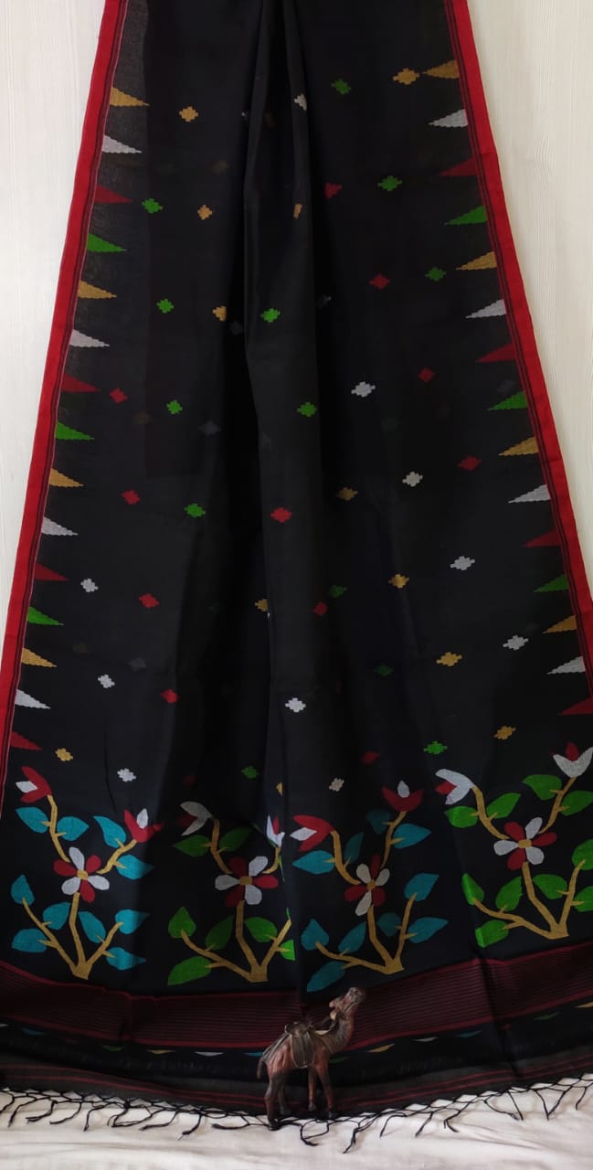 Pure Cotton needle work jamdani Saree