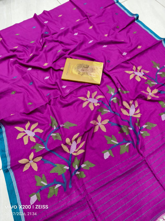 Pure Cotton  jamdani Saree without blouse