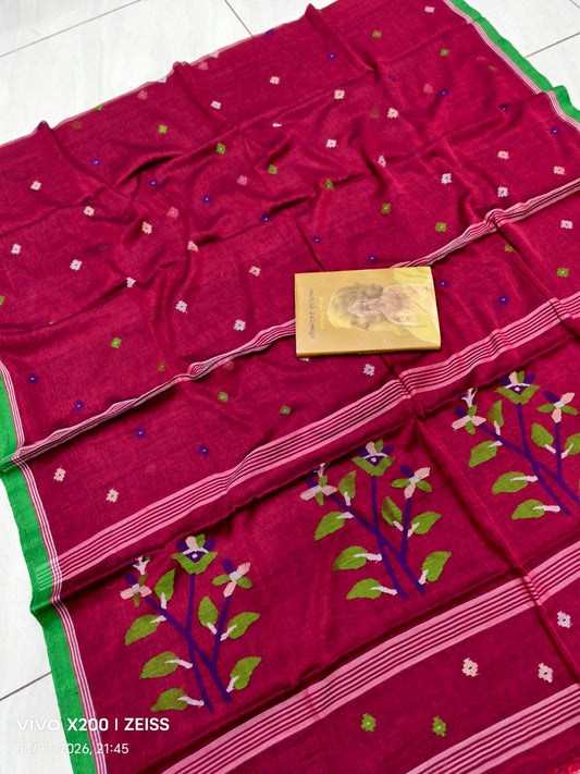 Pure Cotton  jamdani Saree without blouse