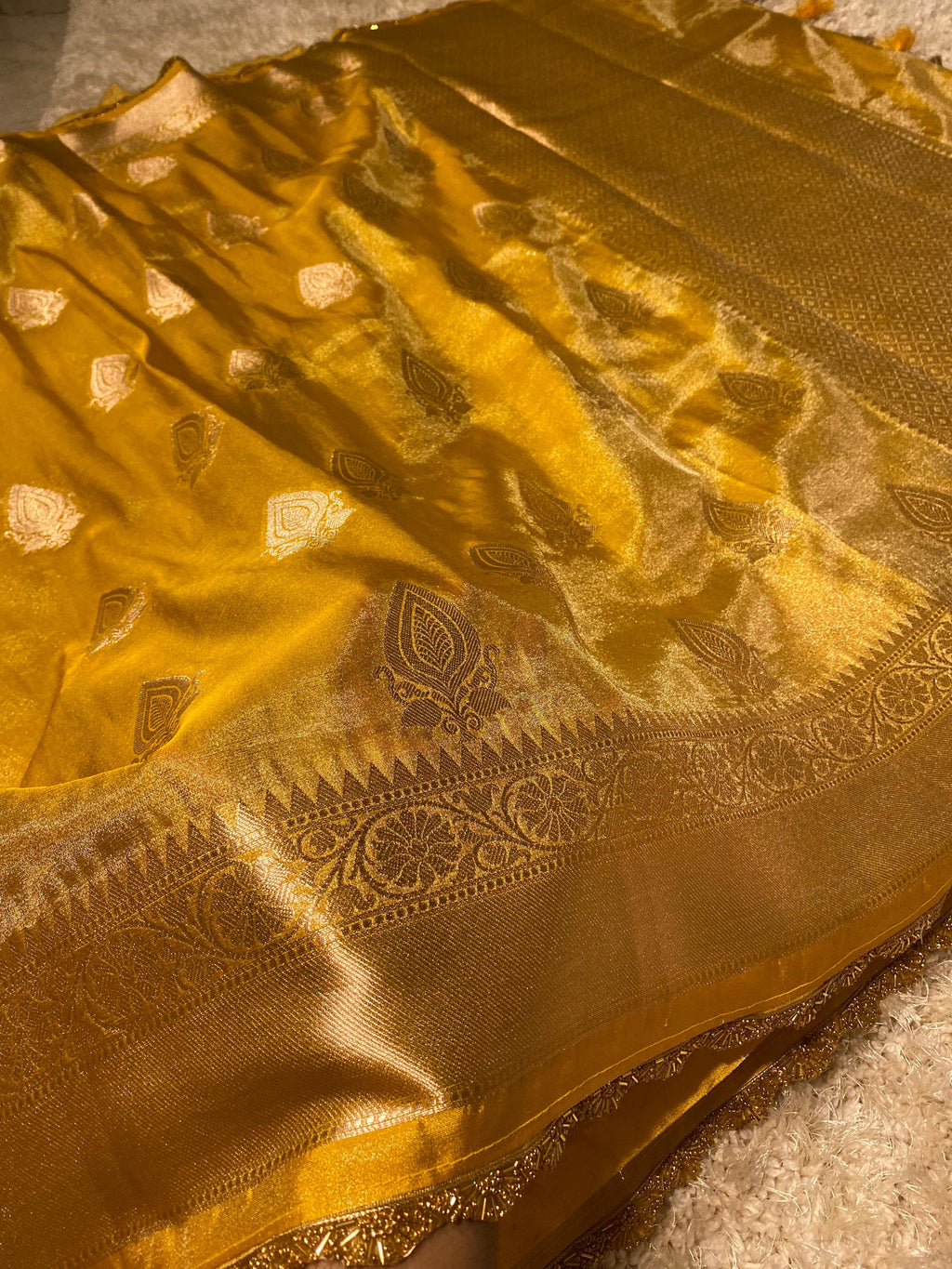 Banarasi tissue soft silk saree  with lace work