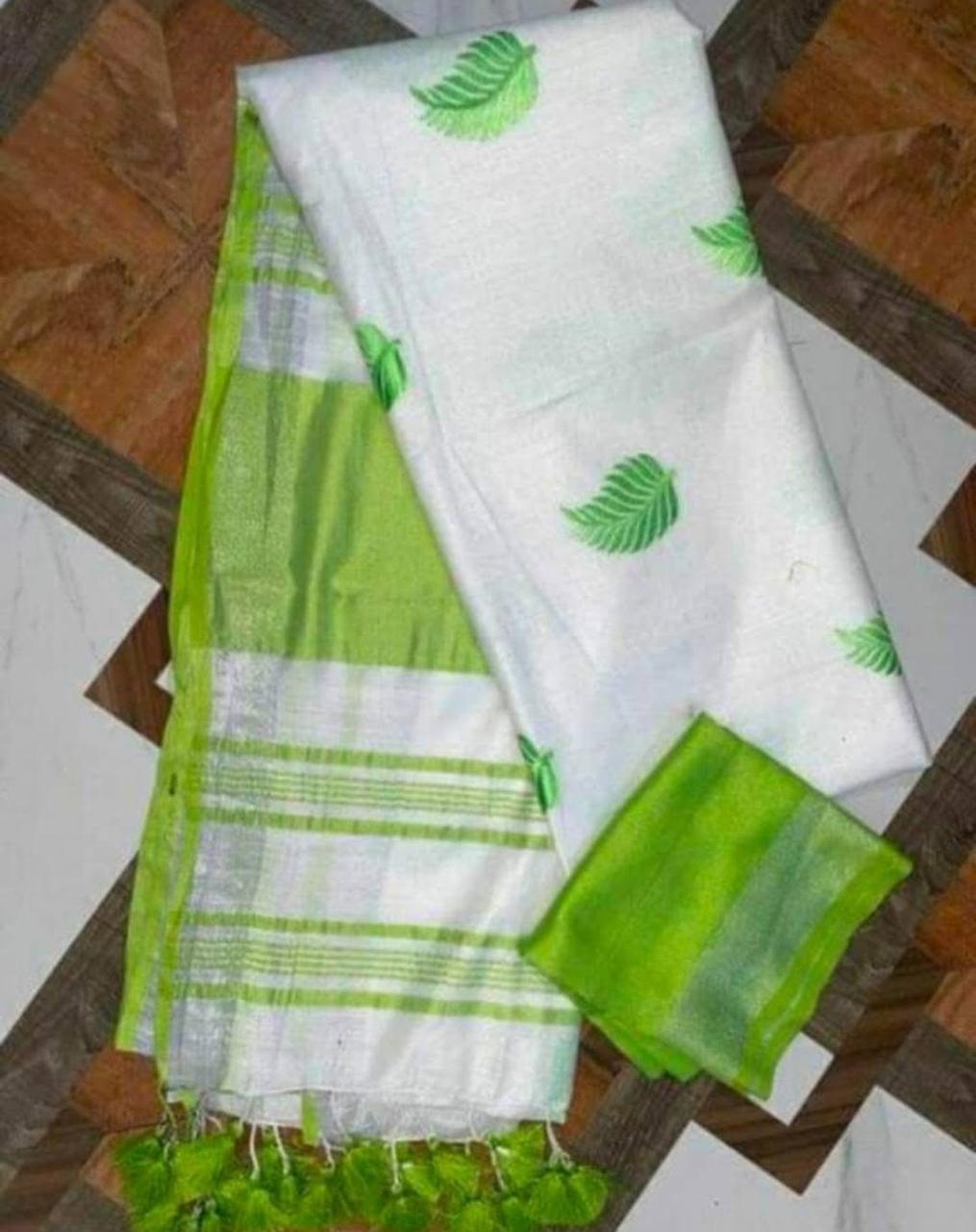 Kota slub embroidery Work saree With Blouse
