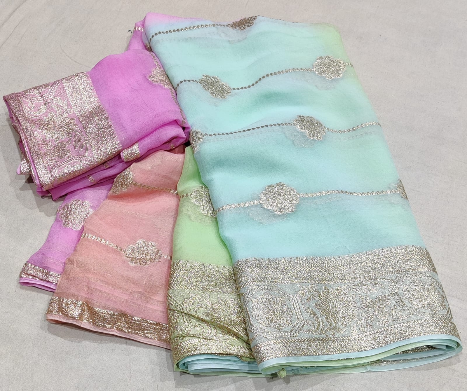 Georgette Beautiful Zari Work Saree