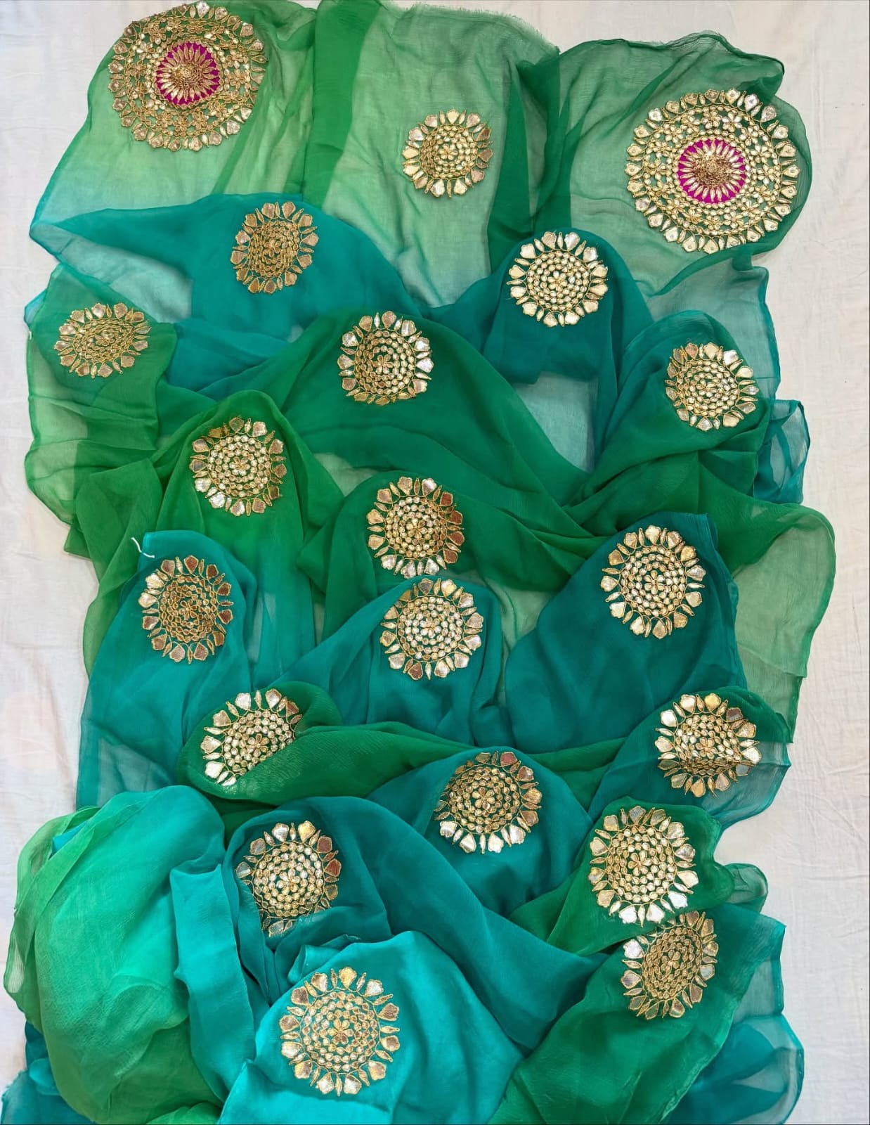 Pure Diamond Chiffon Gota Patti  Work Saree With Blouse