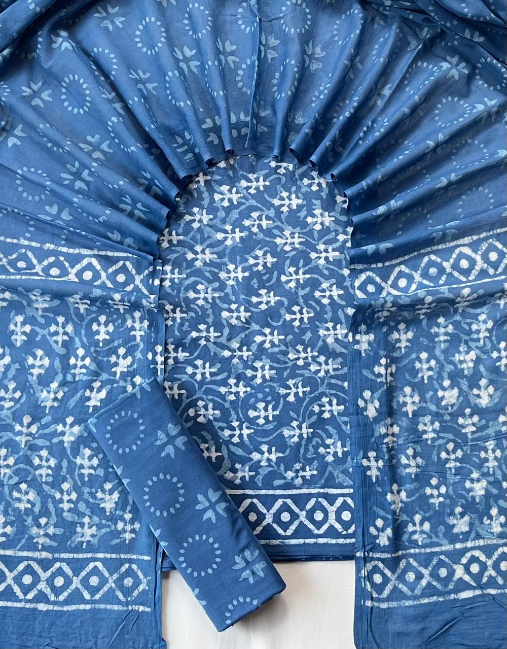 Exclusive new hand block printed cotton suits with cotton duptta