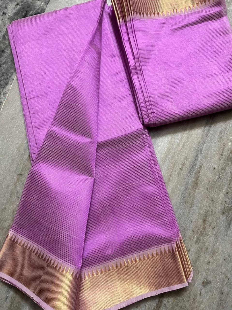 Pure Cotton Silk Mangalagiri Saree With  Blouse