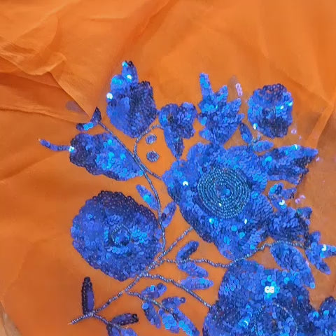 Pure Chiffon Jaipuri Beautiful motif  Work Saree