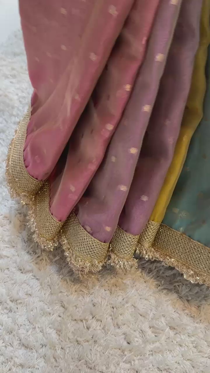 Banarasi Tissue Silk Saree With lace work border