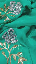 Pure Diamond Chiffon Saree With  Blouse