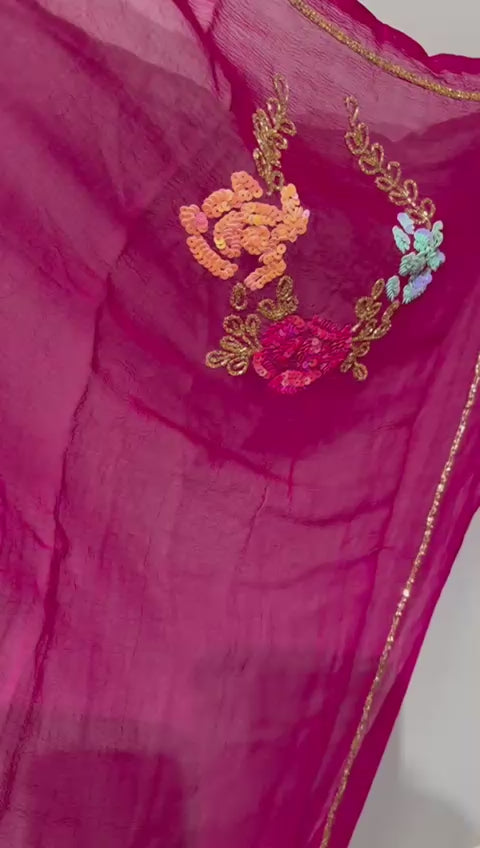 Pure Jaipuri Chiffon Saree