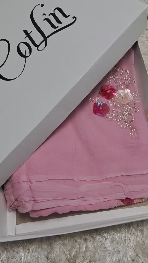 Pure Jaipuri Chiffon Saree With Beautiful Motifs and Running Blouse