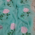 Pure Diamond Chiffon Saree With Blouse