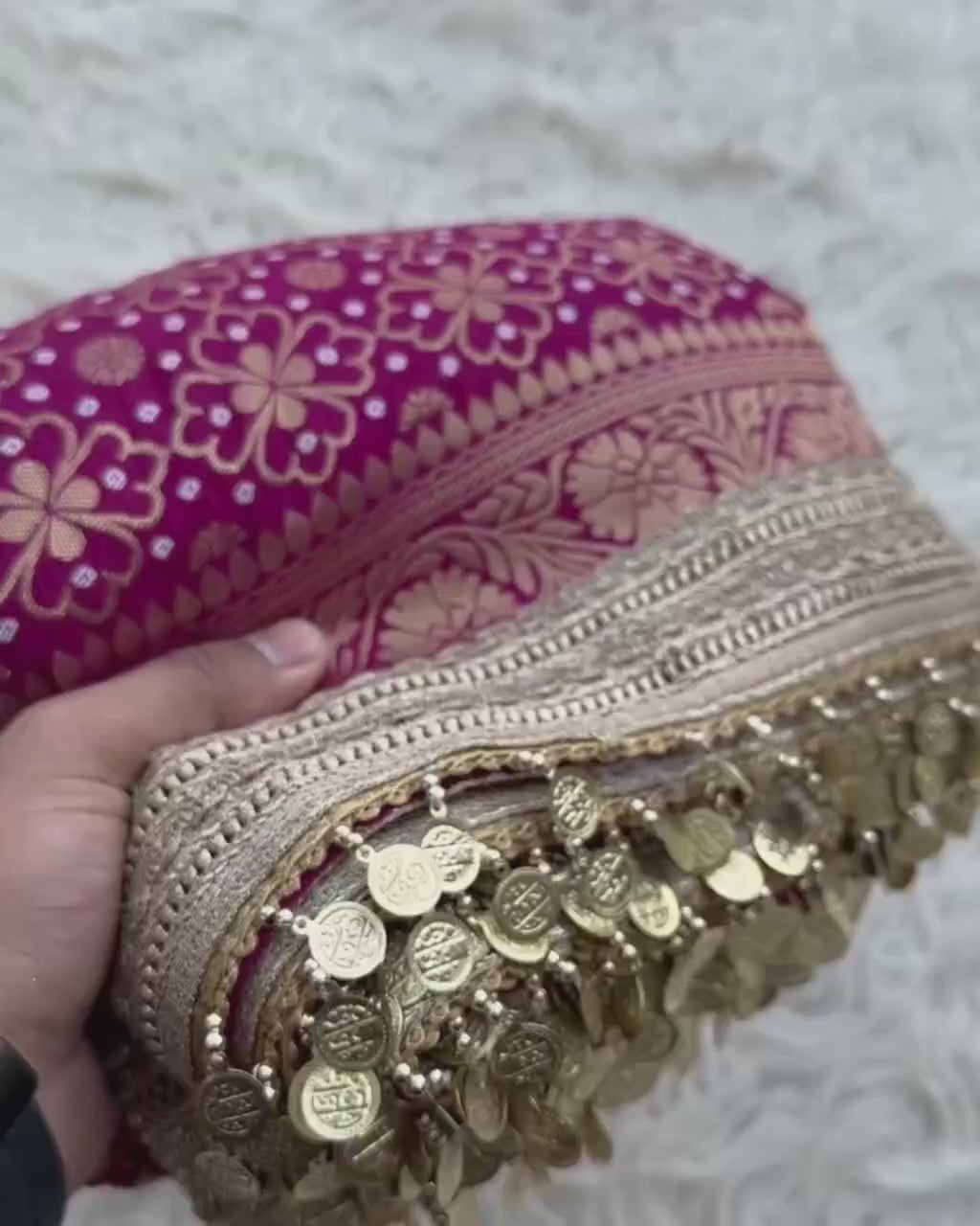 Banarasi Semi Katan Georgette Bandhani Soft Silk Saree