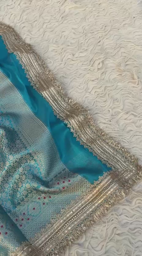 Banarasi Tissue Silk Saree With lace work border