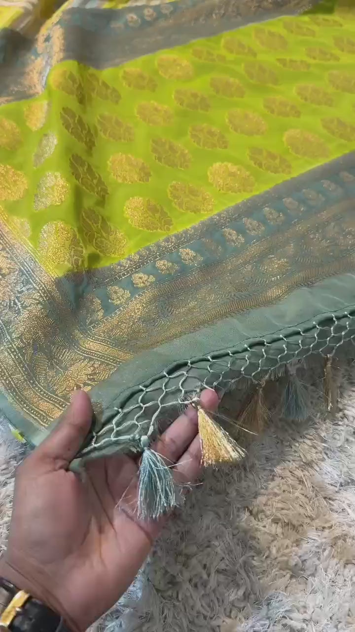 Banarasi Semi Khaddi Katan Georgette Soft Silk Saree