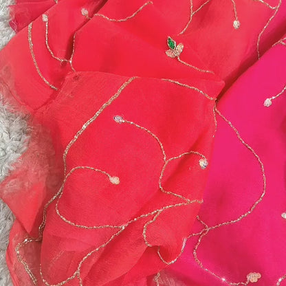 Pure Diamond Chiffon Saree With Blouse