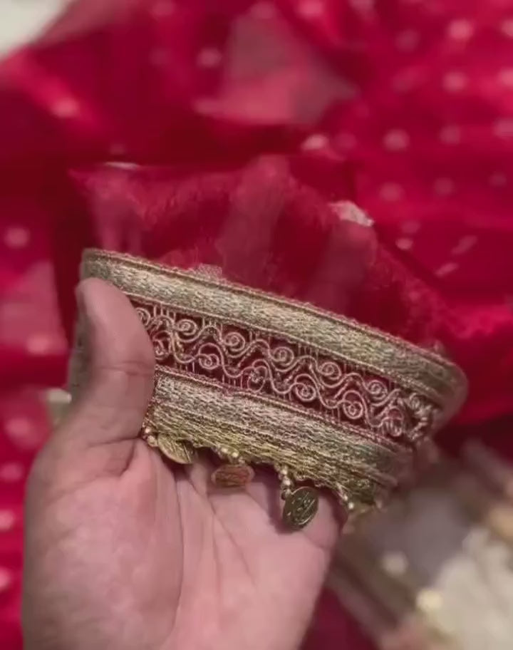 Banarasi Tissue Booti Silk Saree With Coin lace Work